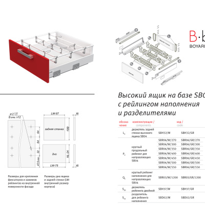 BOYARD.Разделитель для рейлинга наполнения, серый SBD02/GR
